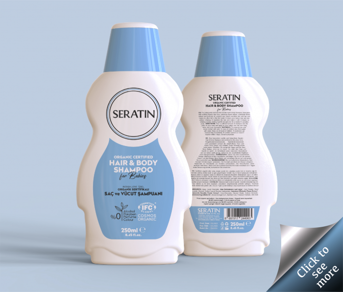 Organic Certified 250ml Baby Hair & Body Shampoo