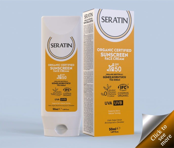 Organic Certified 50ml Sunscreen Face Cream SPF 50